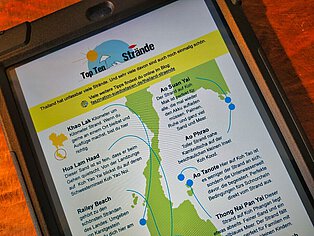 Routenbeispiele des E-Books Faszination Thailand auf Tablet