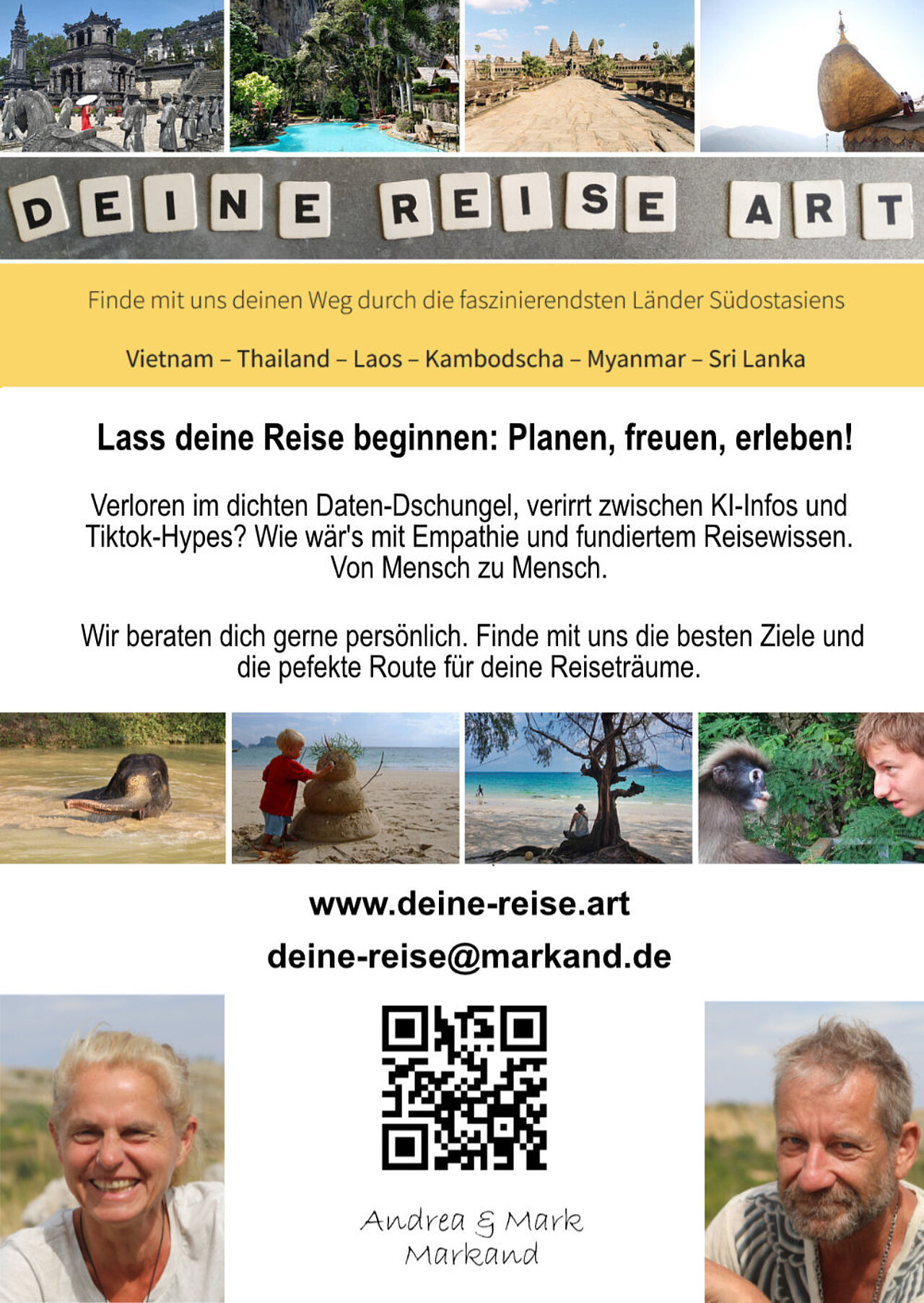 Gezeigt wird die werbeanziegen aus dem Stefan Loose Travelhandbuch mit dem Angebot der persönlichen Reiseberatung von den Markands